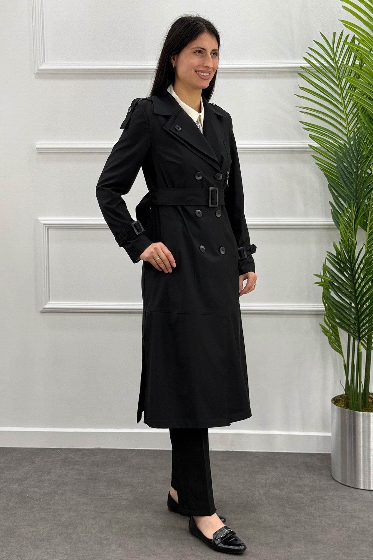 3376 Alyaka Trenç Kap - Siyah