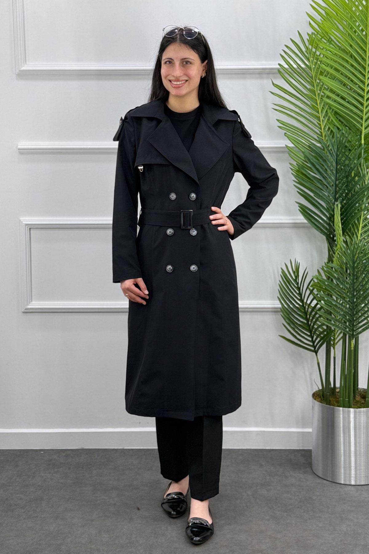 3378 ALYAKA TRENÇ KAP - Siyah