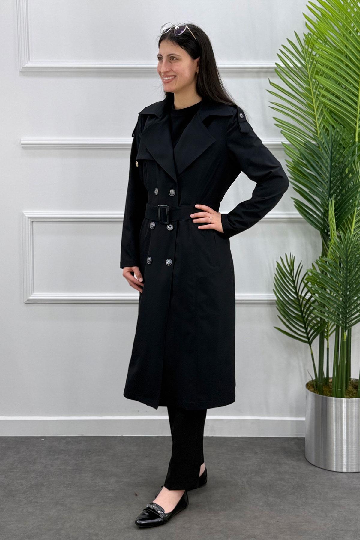 3378 ALYAKA TRENÇ KAP - Siyah