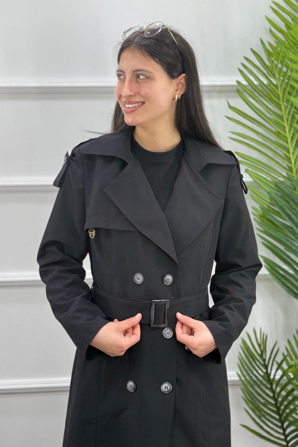 3378 ALYAKA TRENÇ KAP - Siyah