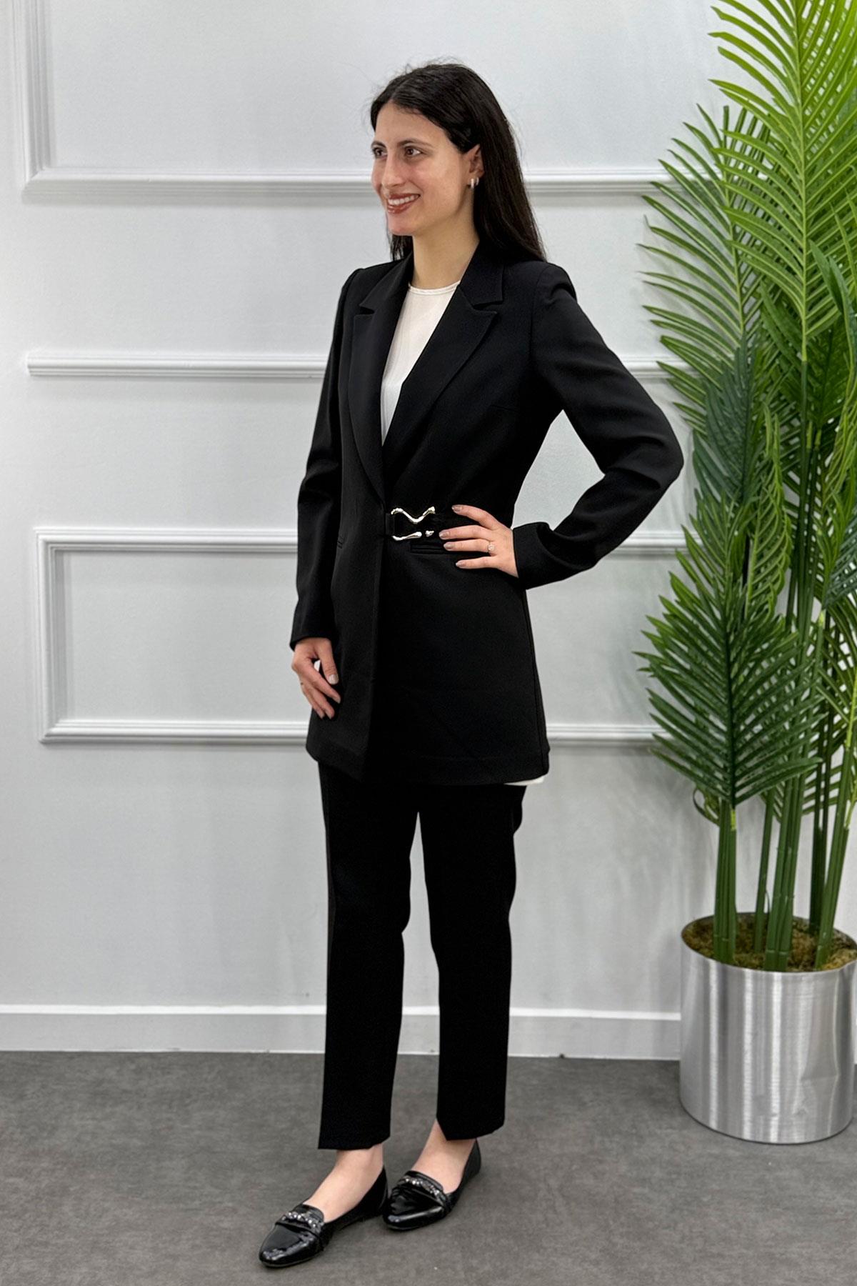 3384 Alyaka Ceketli Takım - Siyah