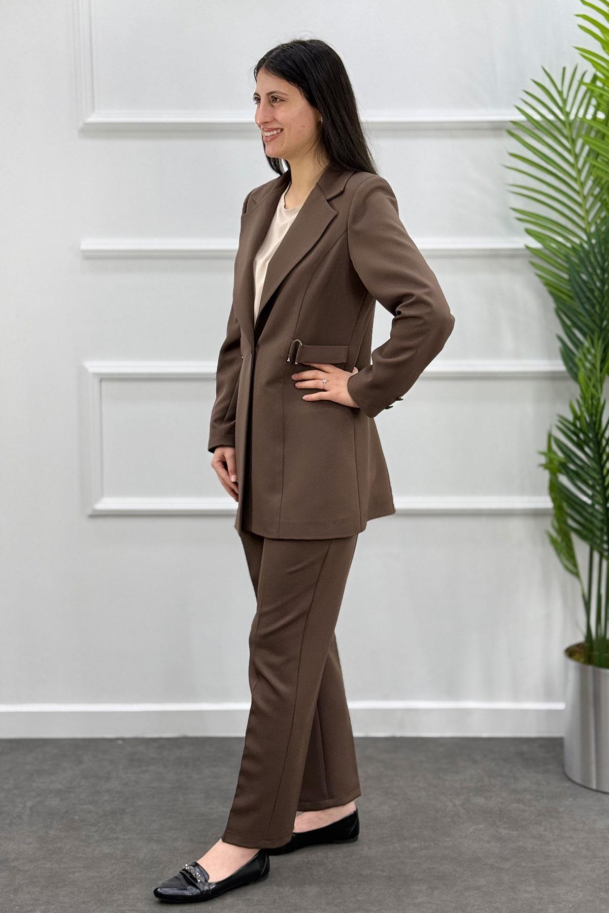 3385 Alyaka Double Takım - Kahve