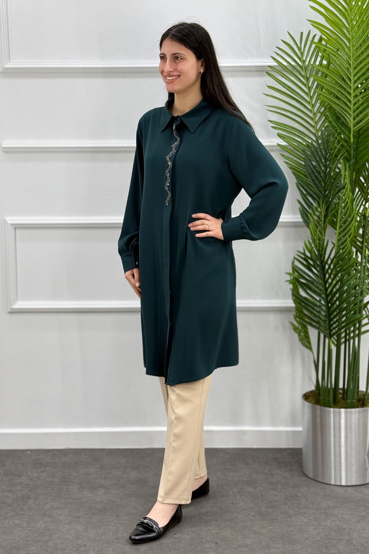 5447 Alyaka Polo Tunik - Zümrüt