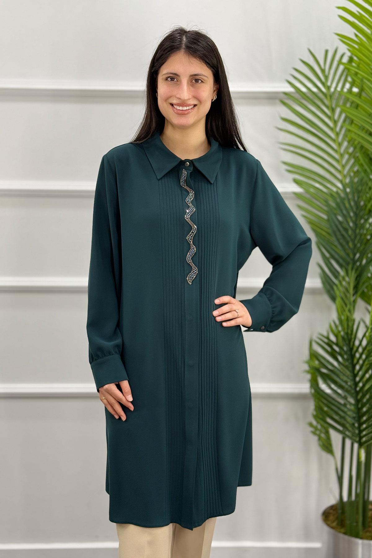 5447 Alyaka Polo Tunik - Zümrüt