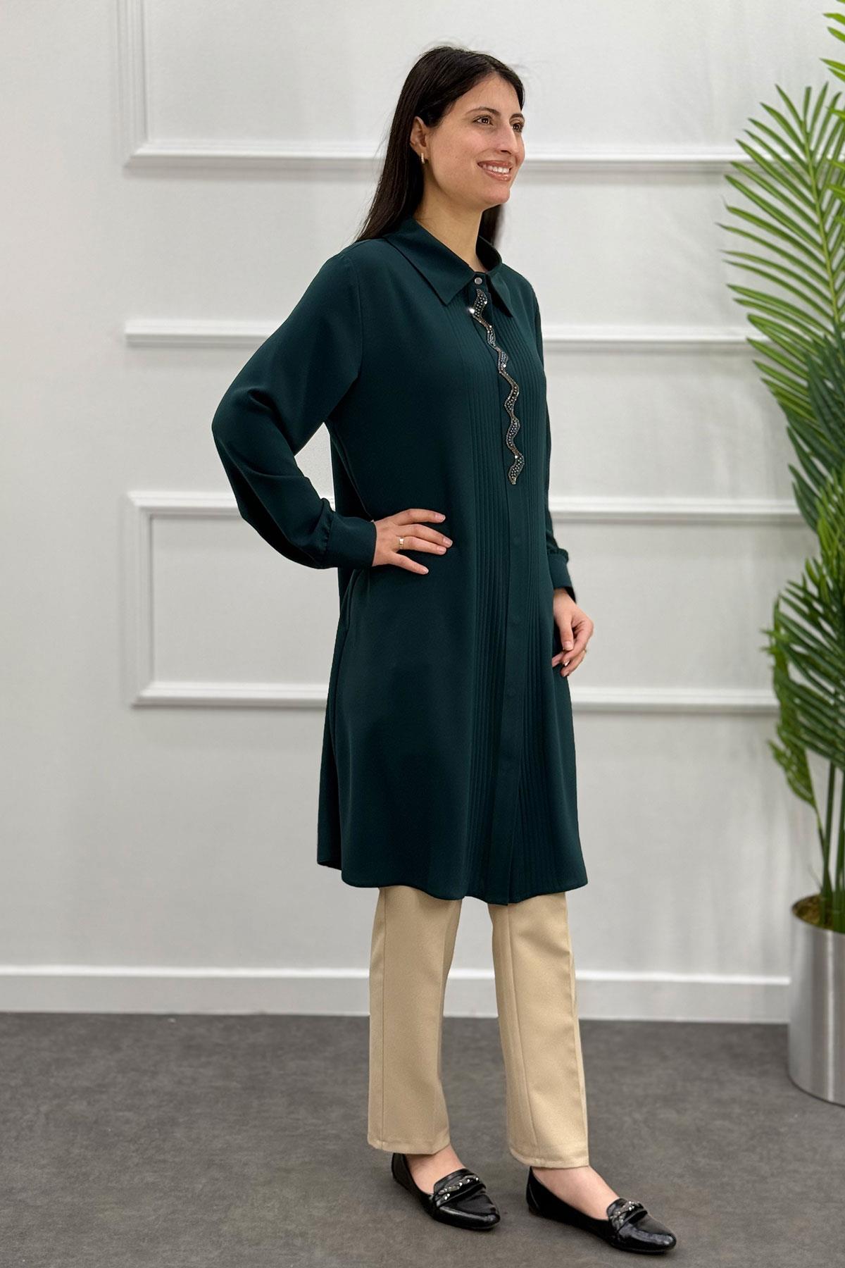 5447 Alyaka Polo Tunik - Zümrüt