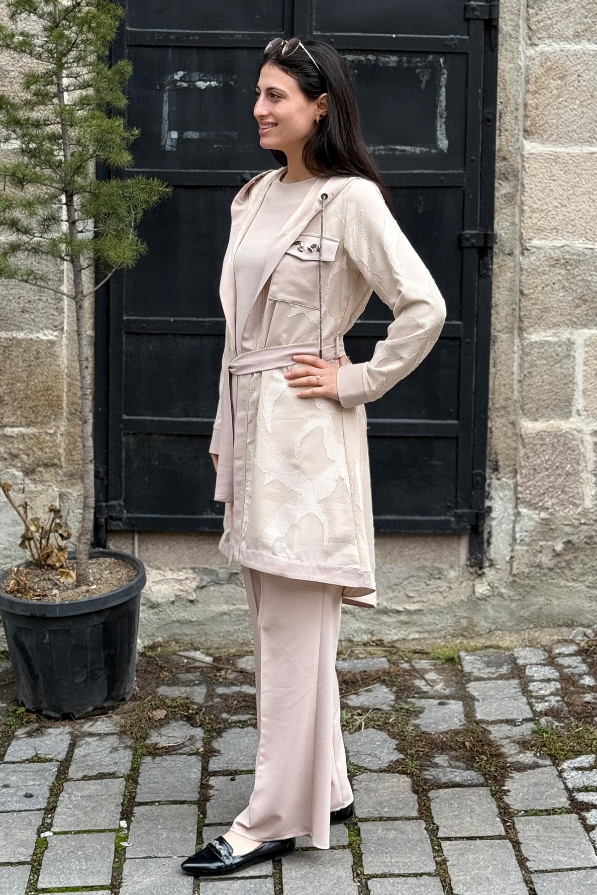 6106 PERİ MODA TUNİK TAKIM - Bej