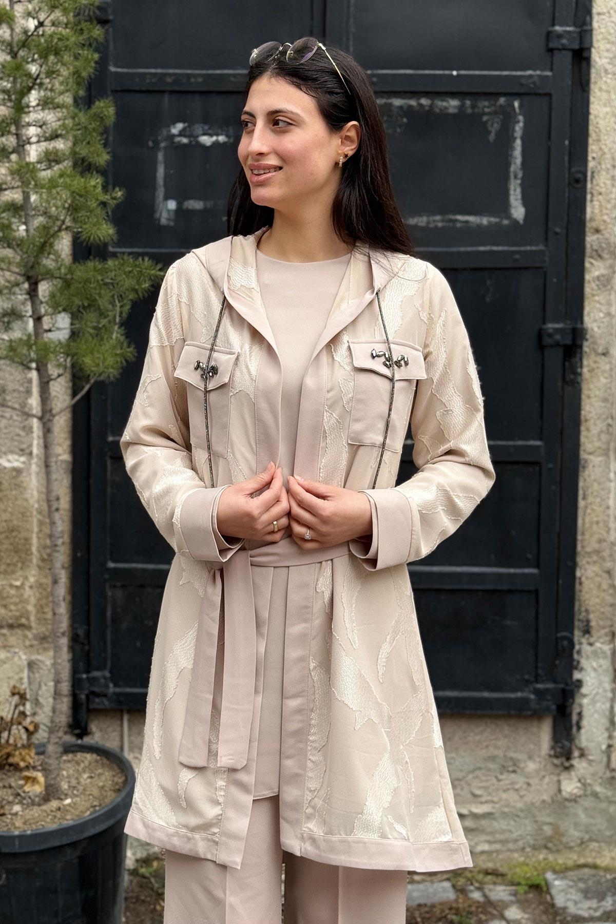 6106 PERİ MODA TUNİK TAKIM - Bej