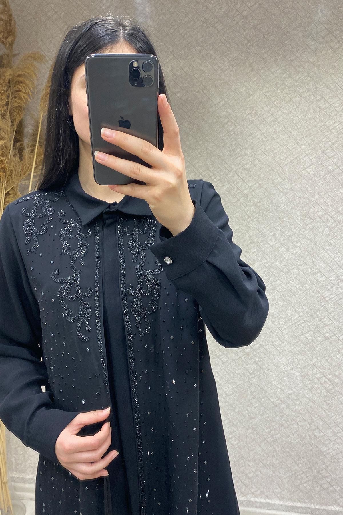 6119 PERİ MODA TUNİK TAKIM - Siyah