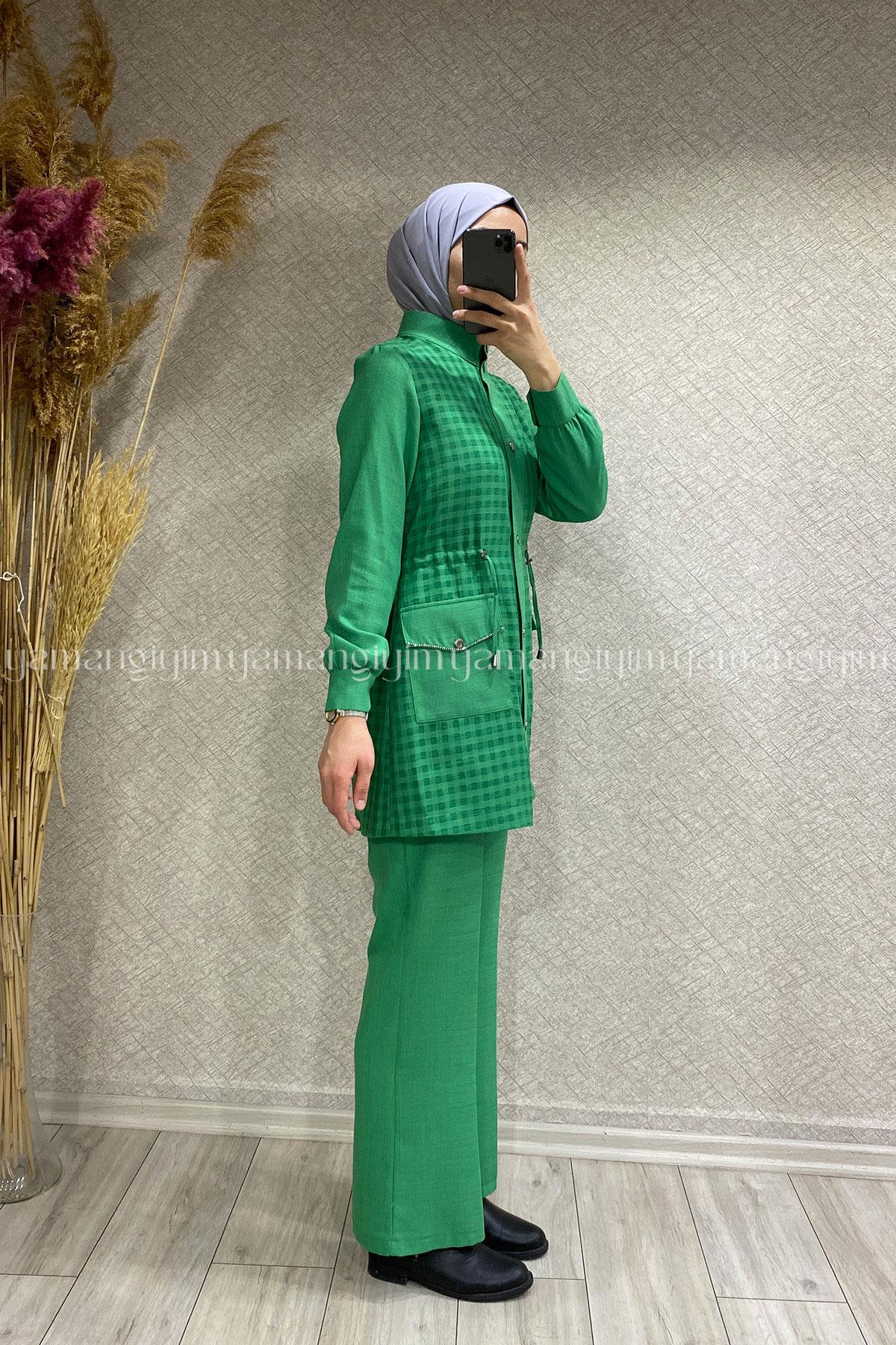 6129 PERİ MODA 3 LÜ TAKIM - Yeşil