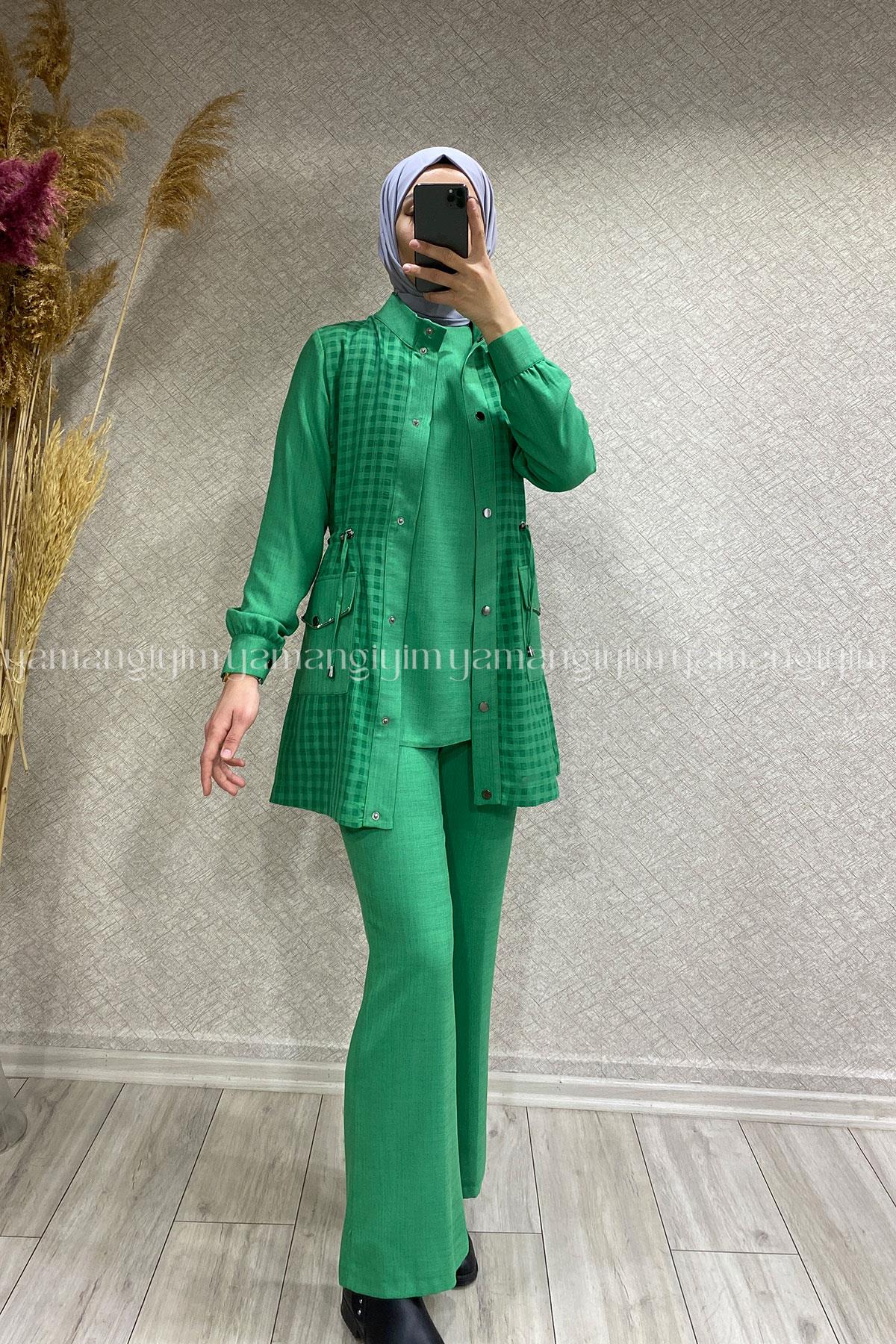 6129 PERİ MODA 3 LÜ TAKIM - Yeşil