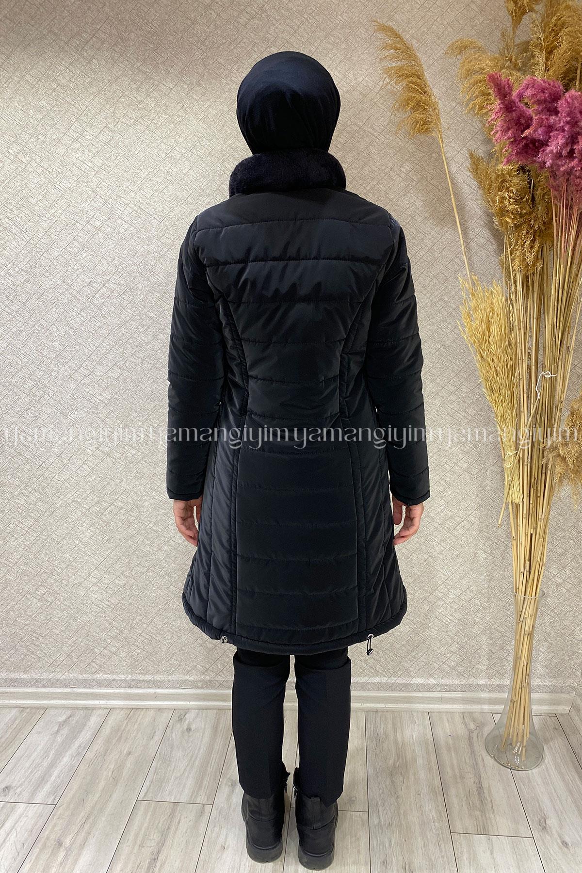 7302 PANOVA KAPİTONE KABAN - Siyah