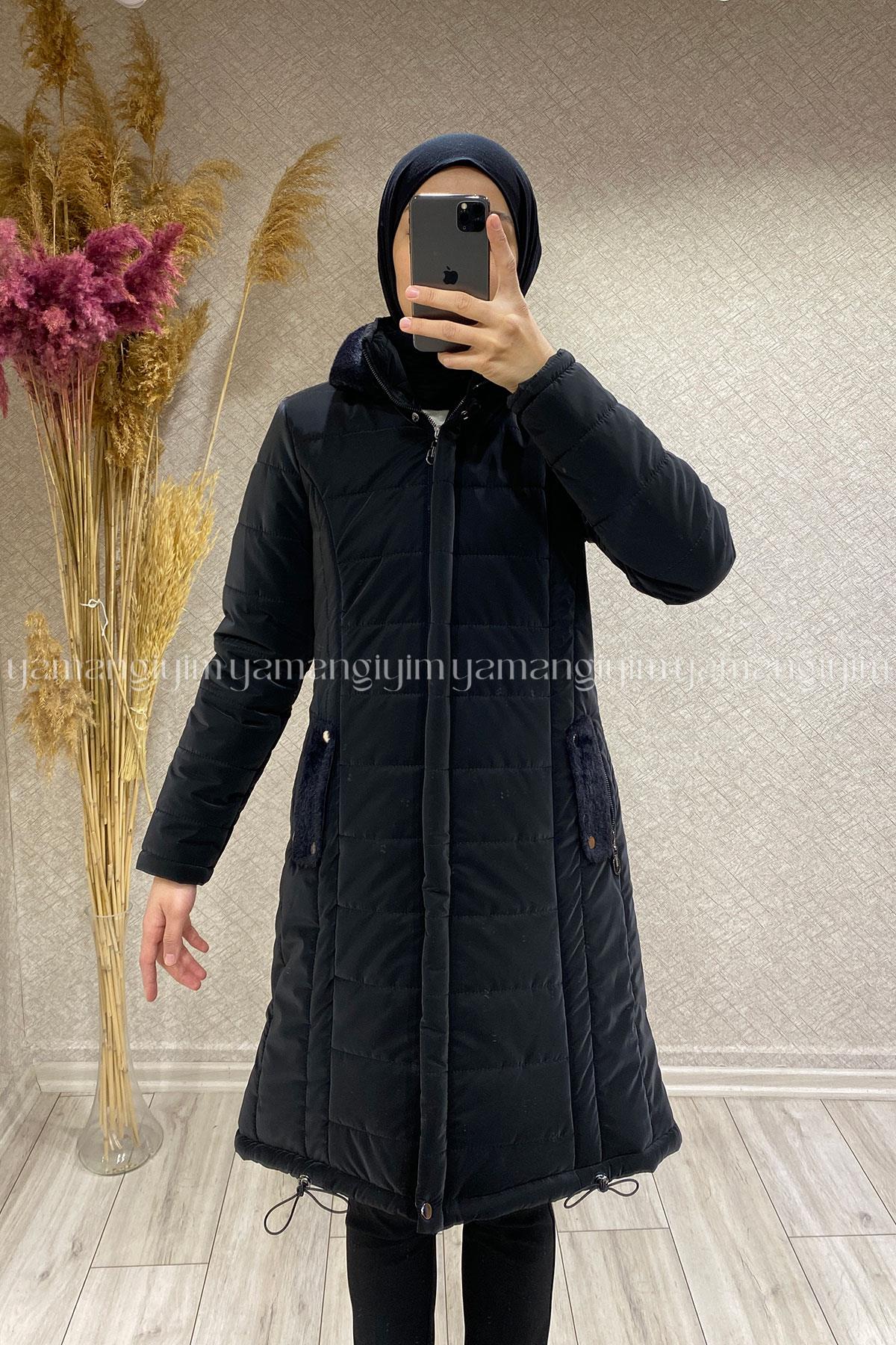 7302 PANOVA KAPİTONE KABAN - Siyah