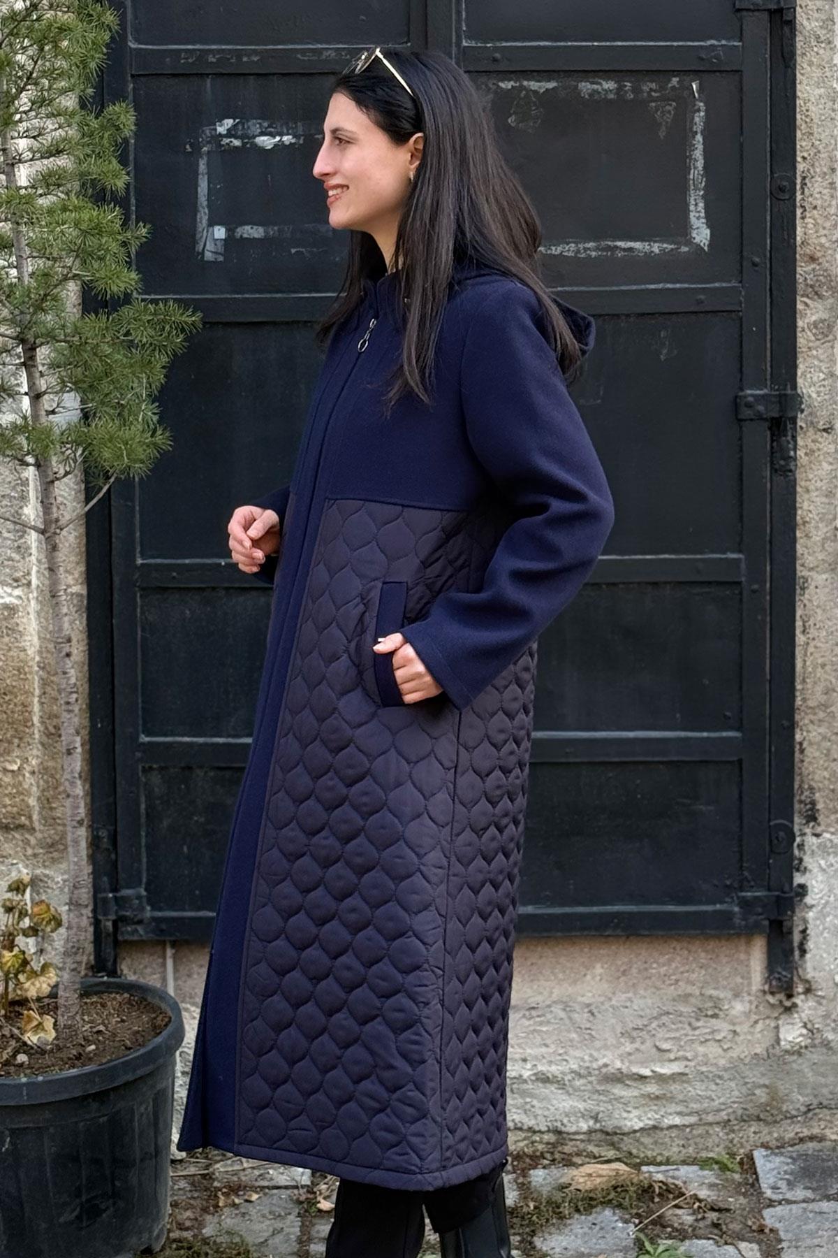 8117 KAPİTONE ROBALI KAŞMİR KAP - Lacivert