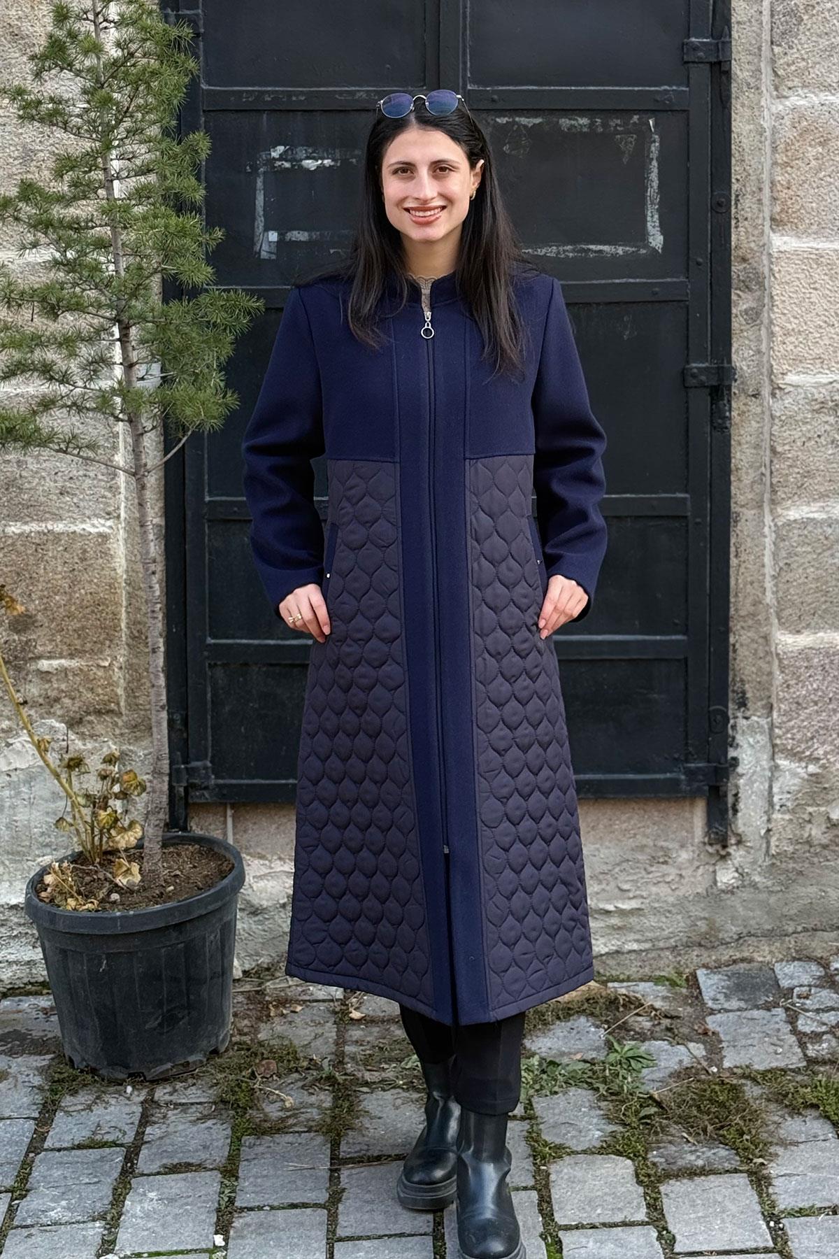 8117 KAPİTONE ROBALI KAŞMİR KAP - Lacivert