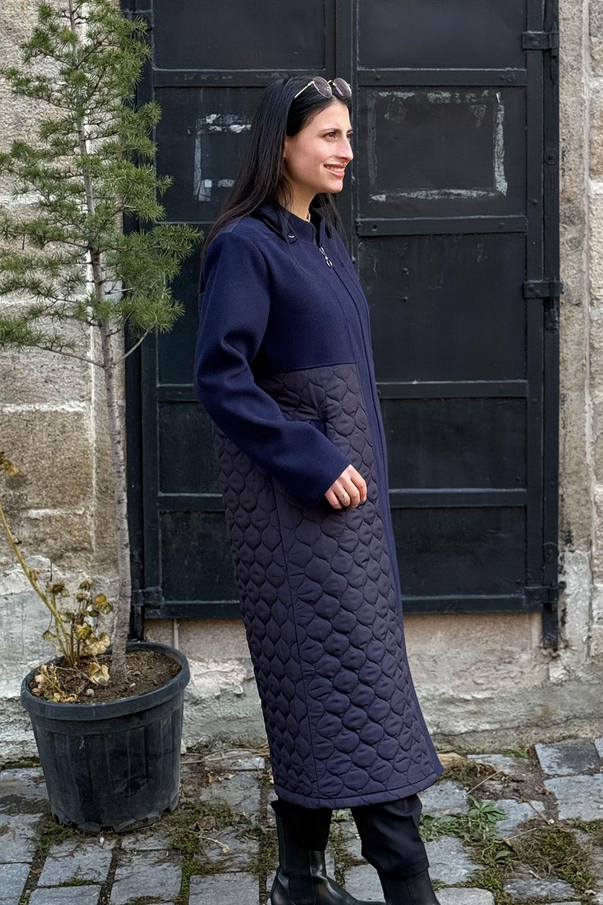 8117 KAPİTONE ROBALI KAŞMİR KAP - Lacivert