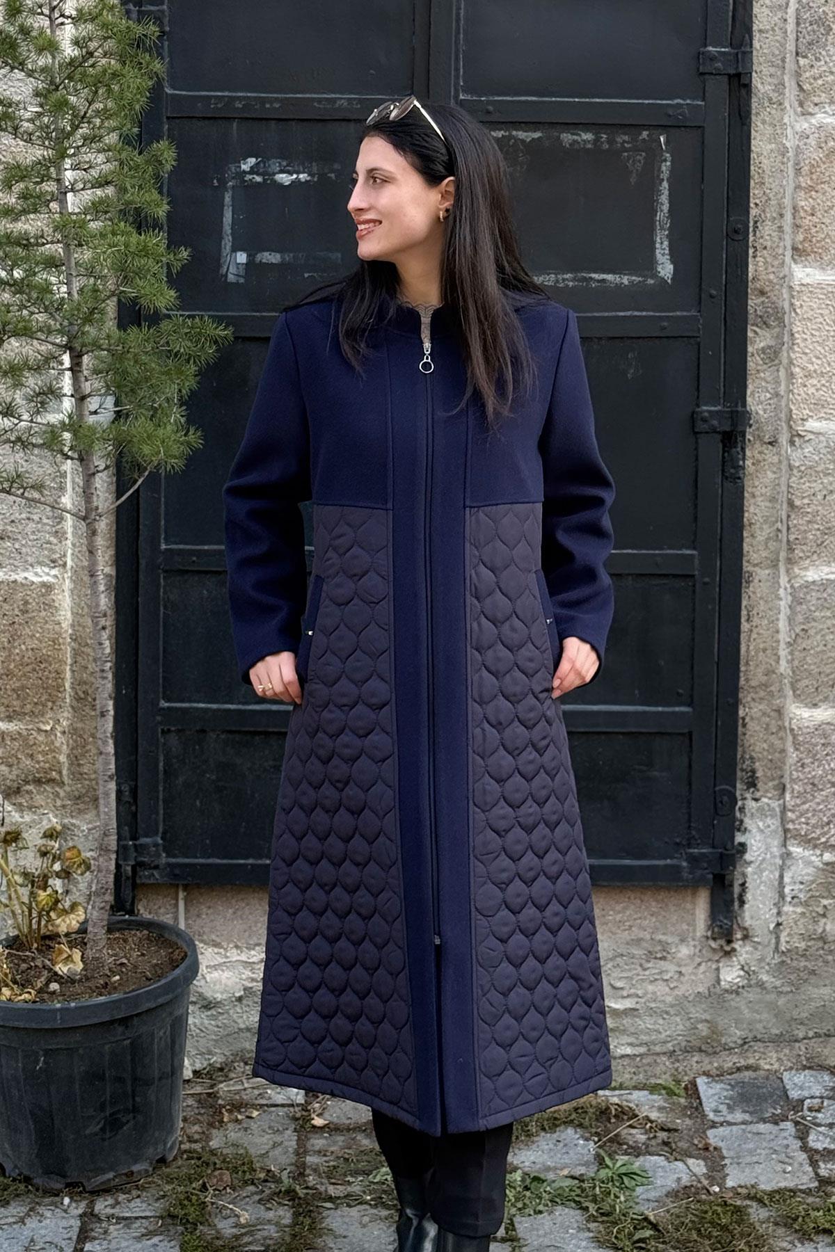 8117 KAPİTONE ROBALI KAŞMİR KAP - Lacivert