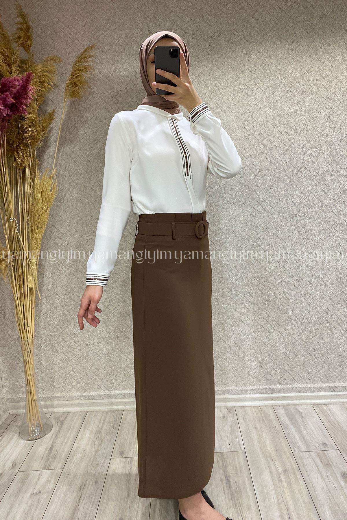 879 İŞLER KALEM ETEK - Kahve