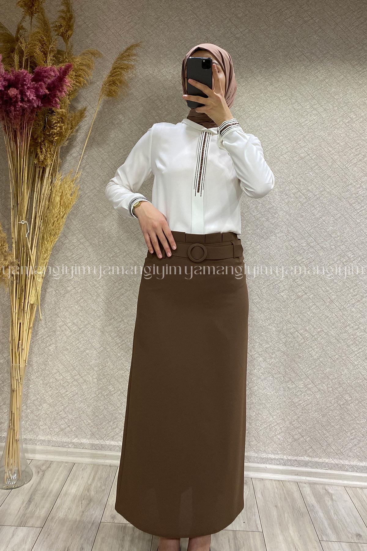 879 İŞLER KALEM ETEK - Kahve