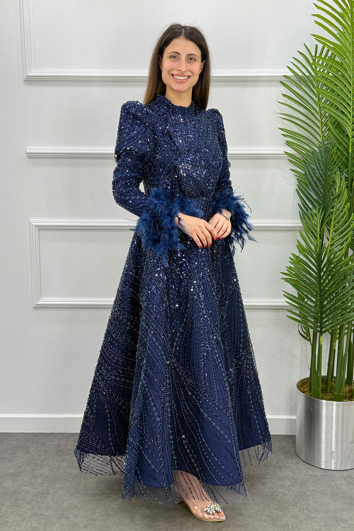 Alba Tesettür Abiye - LACİVERT