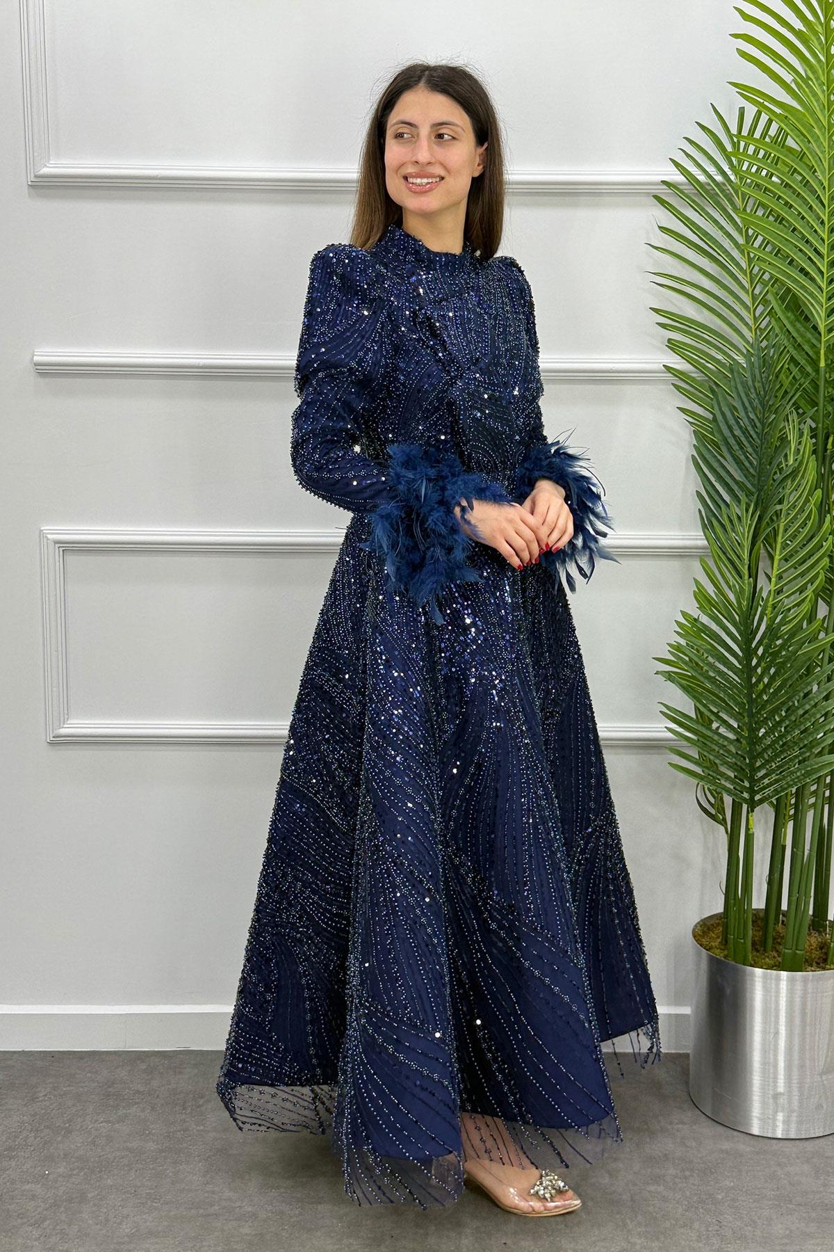 Alba Tesettür Abiye - LACİVERT