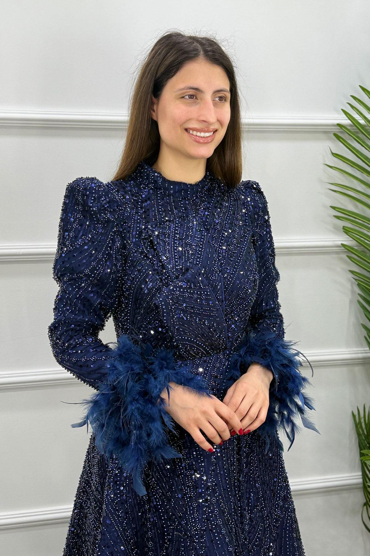 Alba Tesettür Abiye - LACİVERT