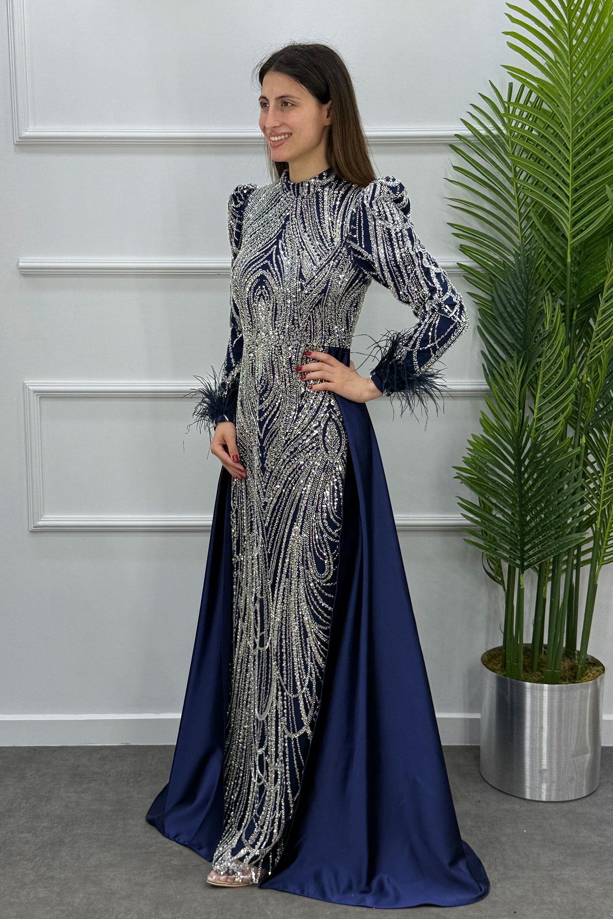 Amaril Tesettür Abiye - LACİVERT