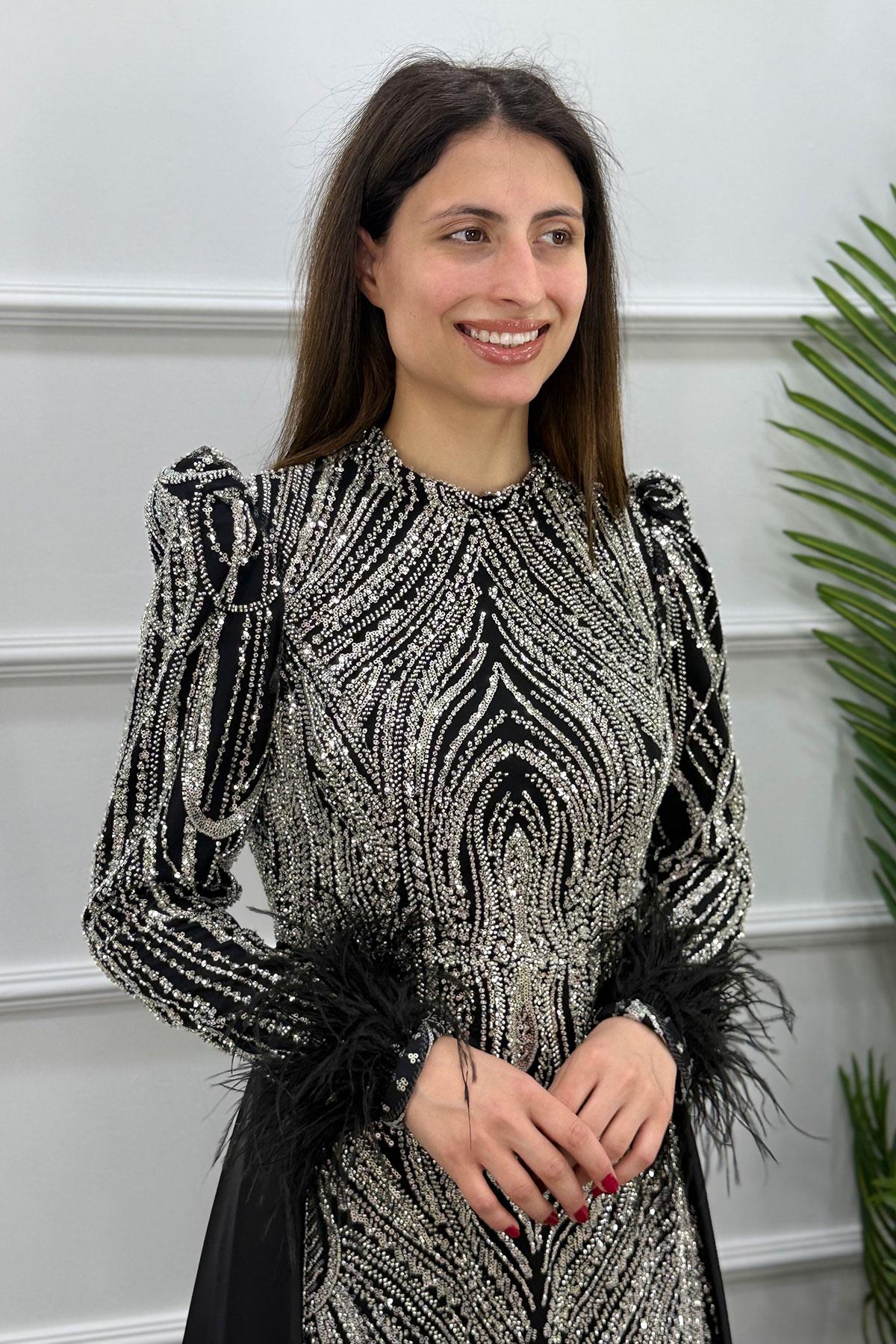 Amaril Tesettür Abiye - SİYAH