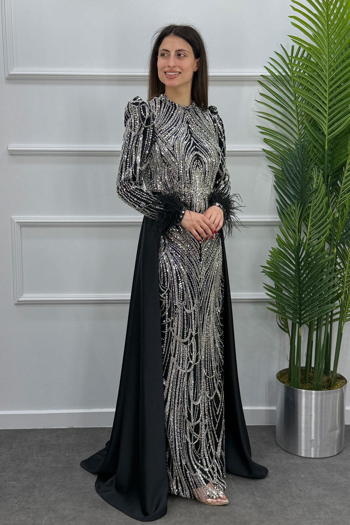 Amaril Tesettür Abiye - SİYAH