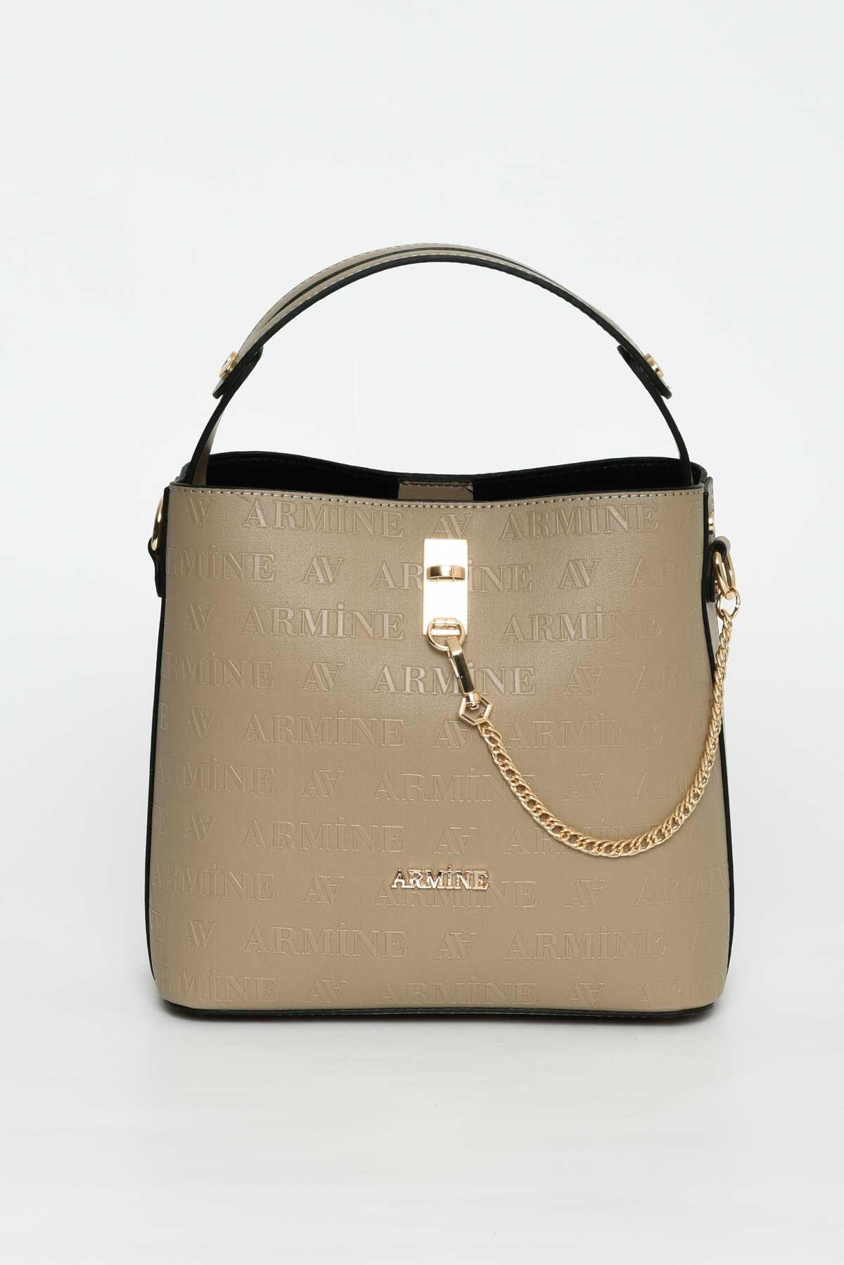 Armine Kadın Çanta Lazer Baskılı 222 - Vizon