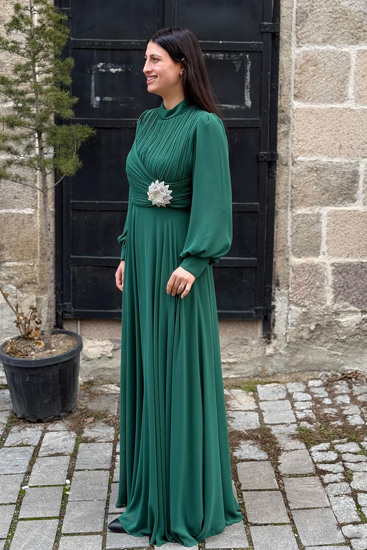 2367 NEW ELEGANS ELBİSE - Yeşil