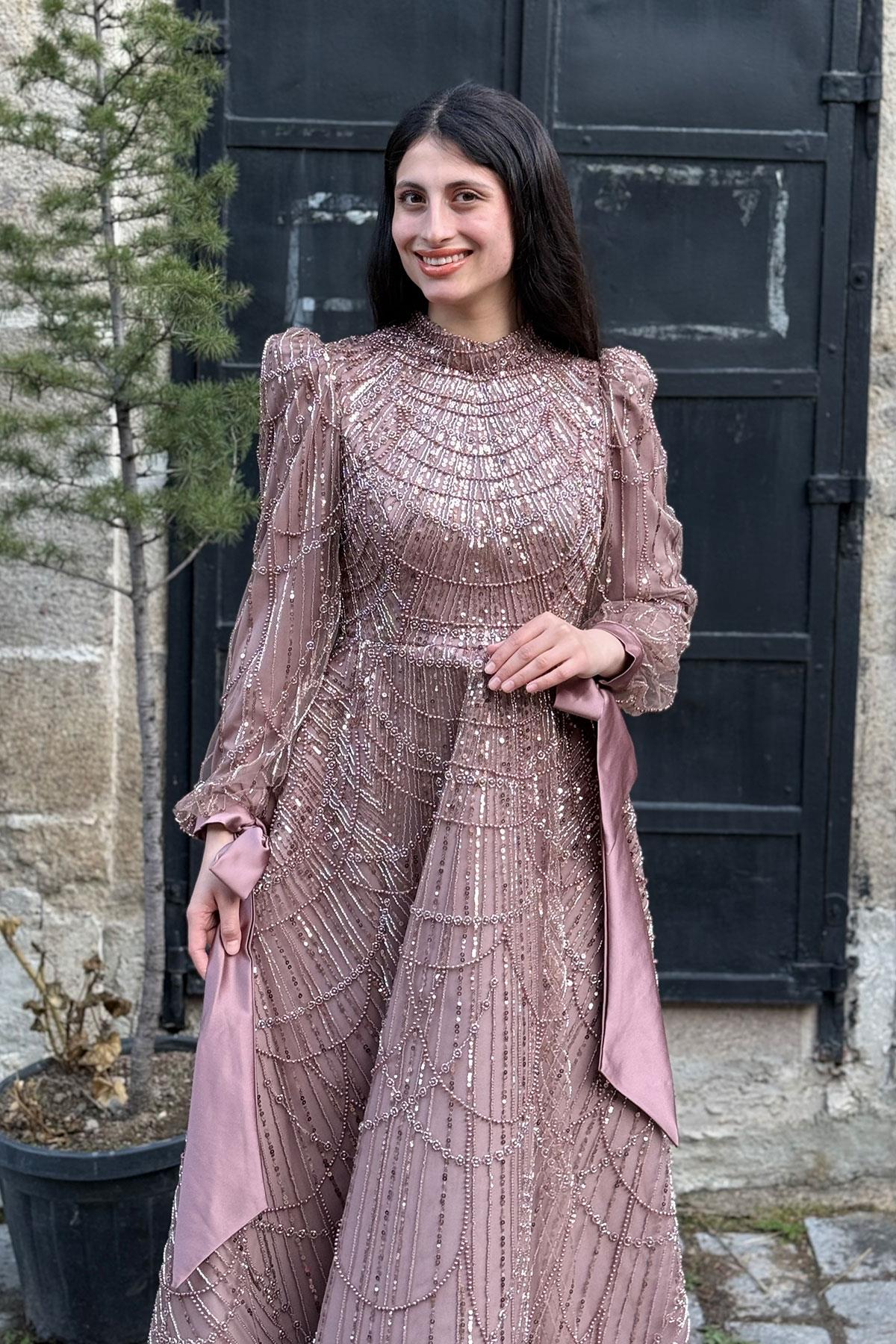 2380 NEW ELEGANS ELBİSE - Kahve