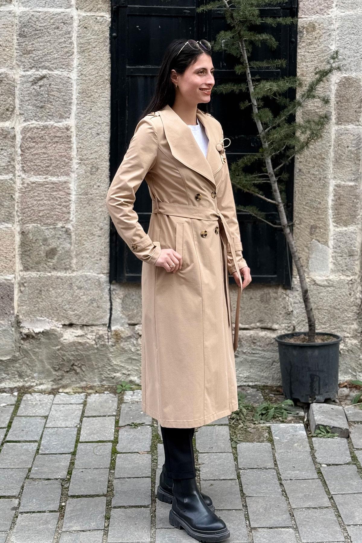 3346 ALYAKA TRENÇ KAP - Camel