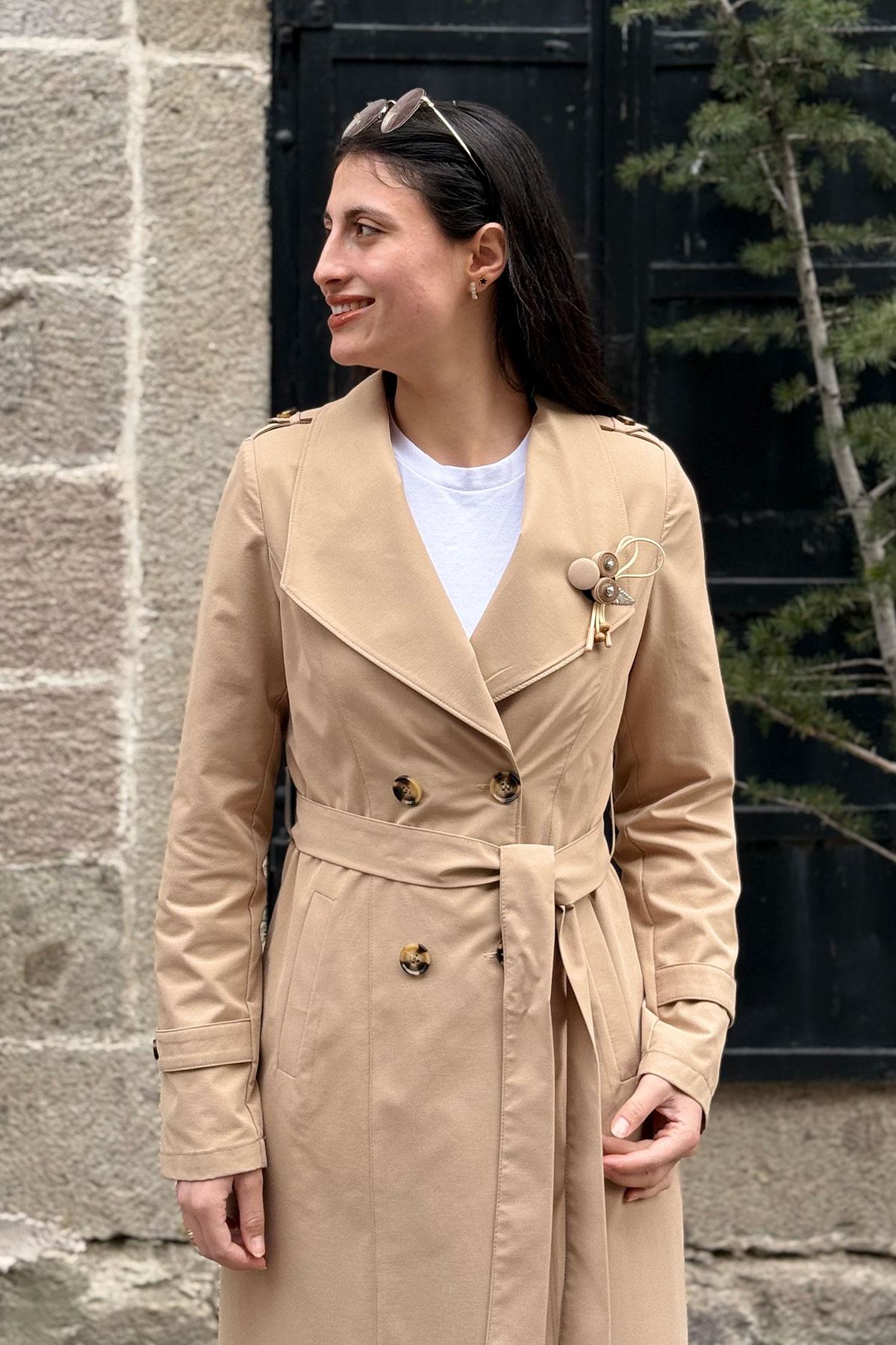 3346 ALYAKA TRENÇ KAP - Camel