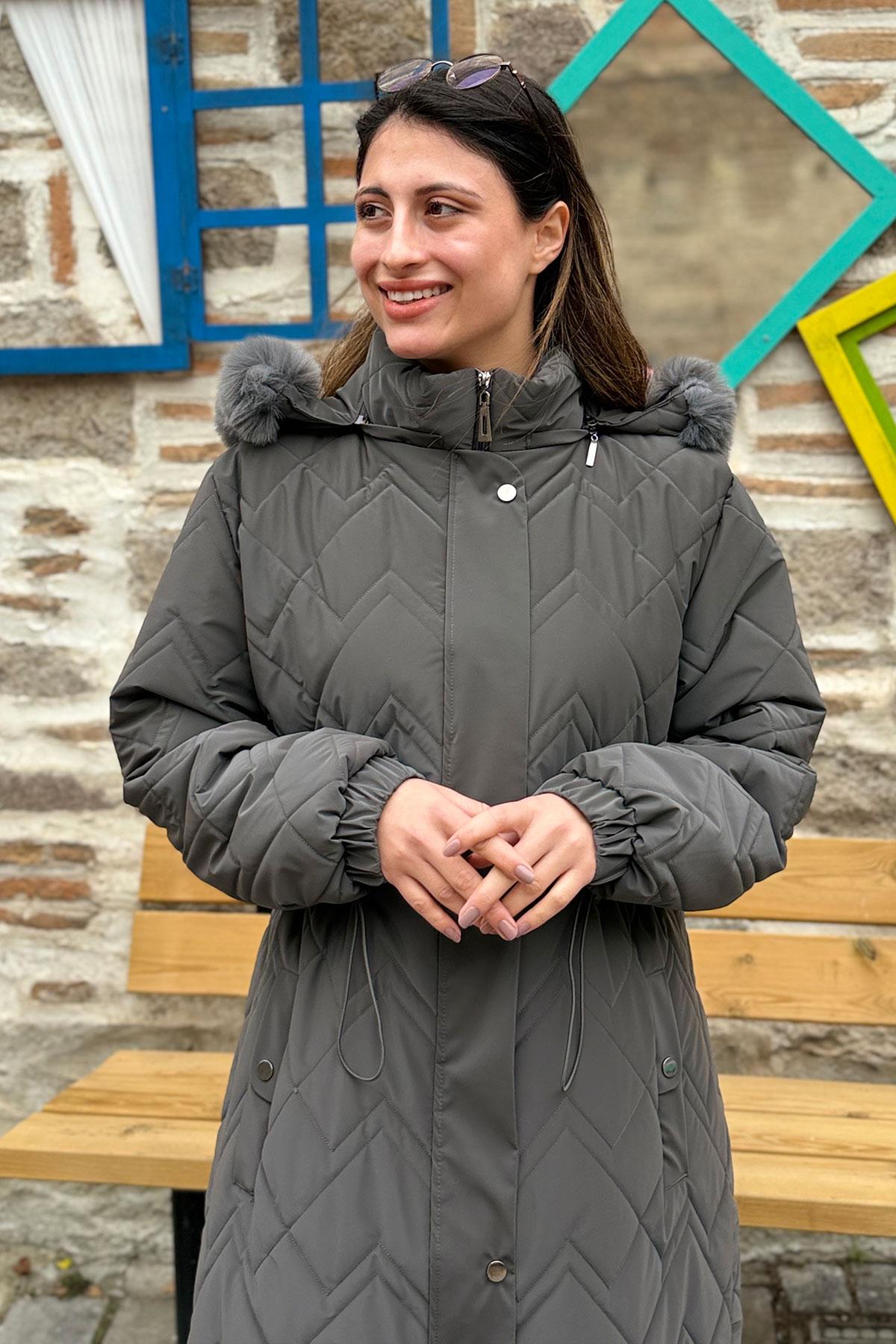 Berlin Vazo Büyük Beden Kaban - GRİ