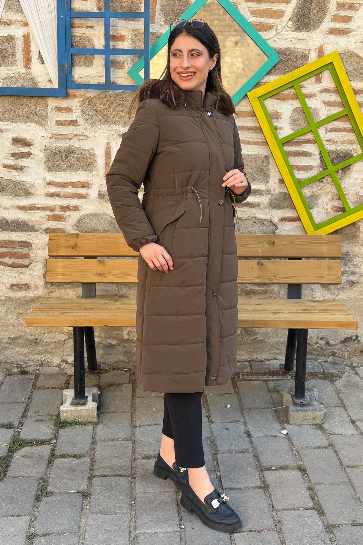 Cosmo Ray Büyük Beden Kaban - KAHVE