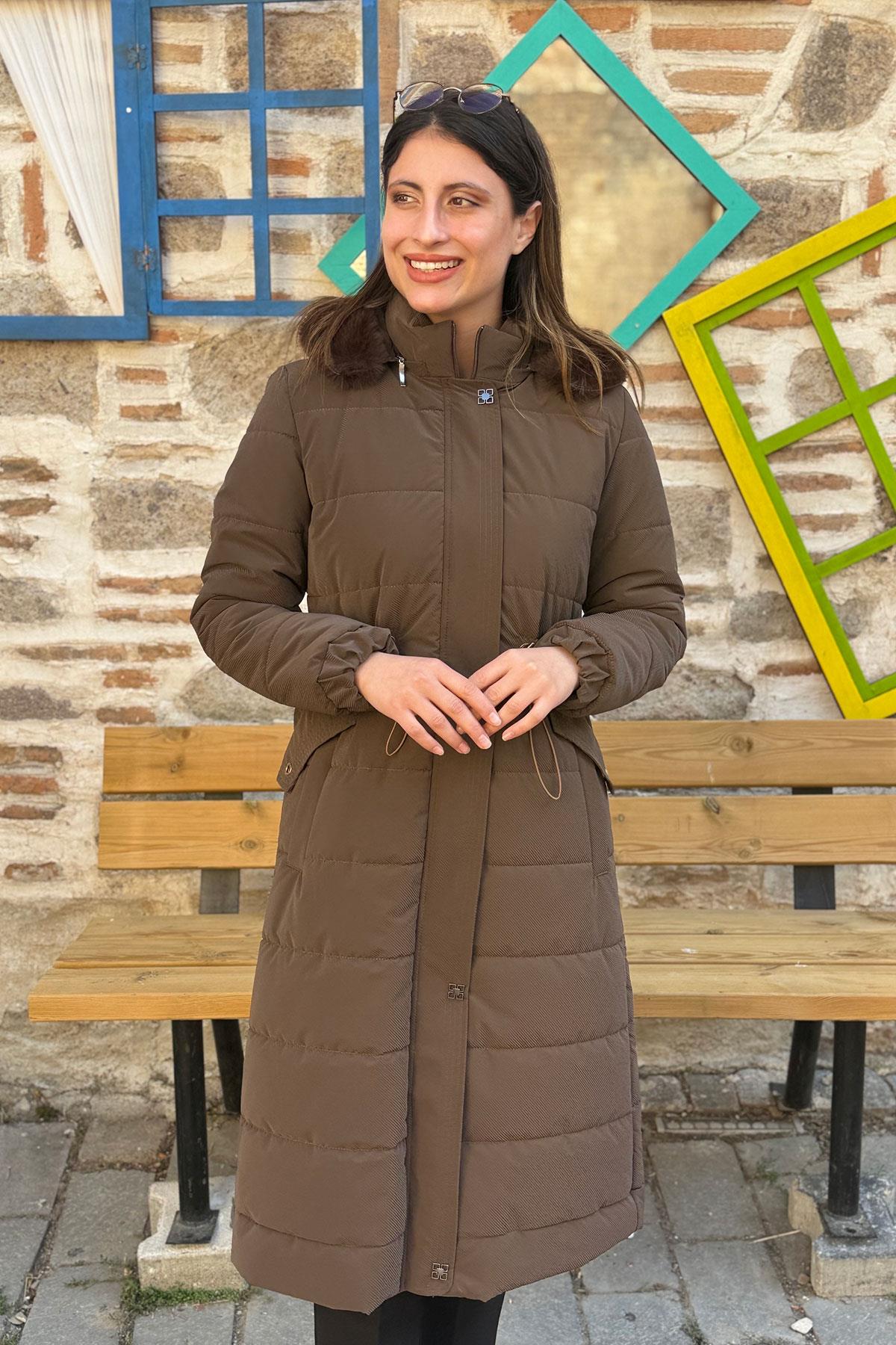 Cosmo Ray Büyük Beden Kaban - KAHVE