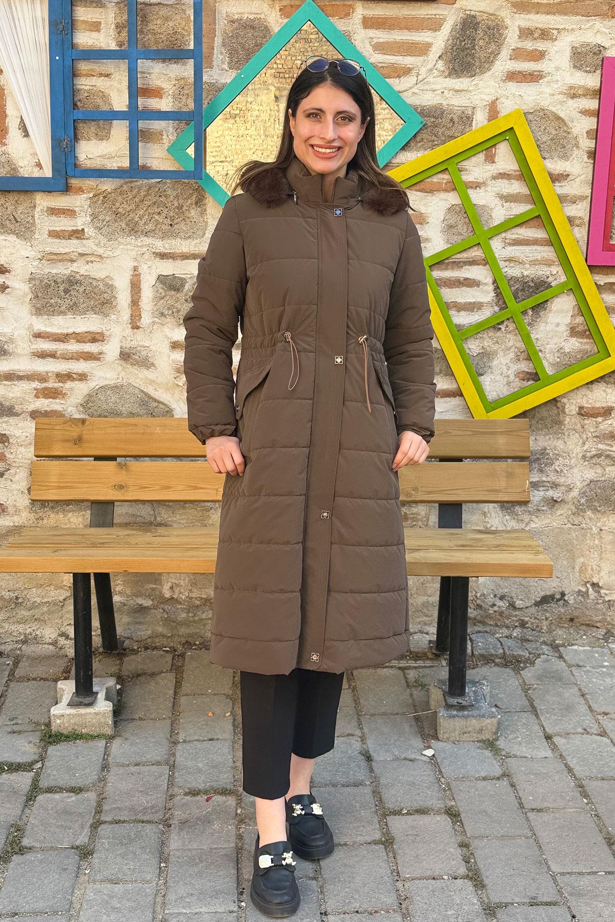 Cosmo Ray Büyük Beden Kaban - KAHVE