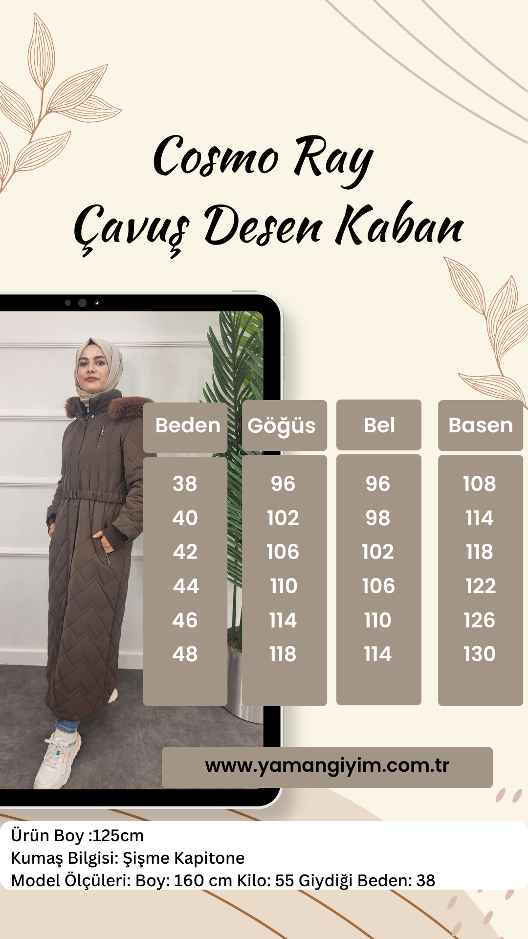 8198 COSMO ÇAVUŞ KABAN - Kahve
