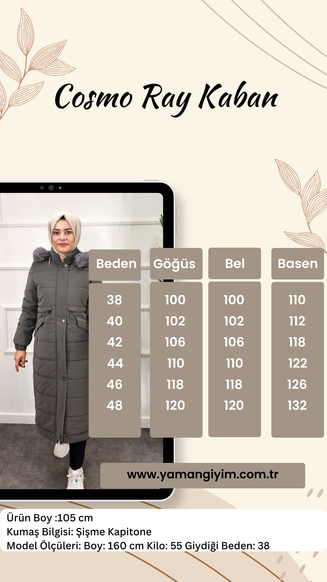 8194 COSMO RAY KABAN - Gri