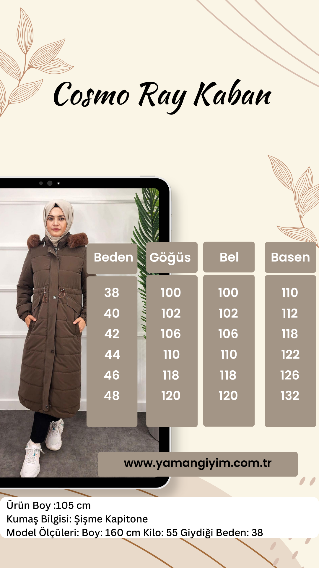 8194 COSMO RAY KABAN - Kahve