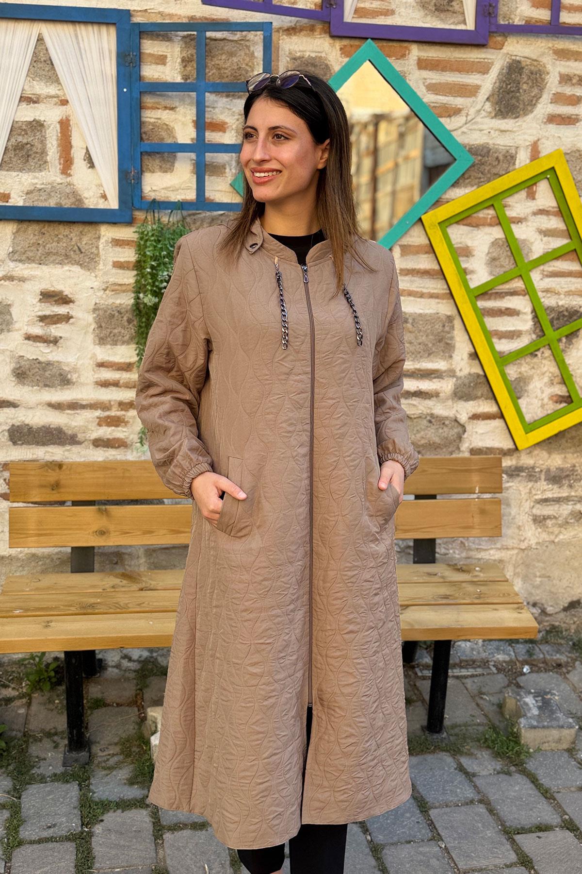 Damla Desen İnce Kapitone Kap - VİZON