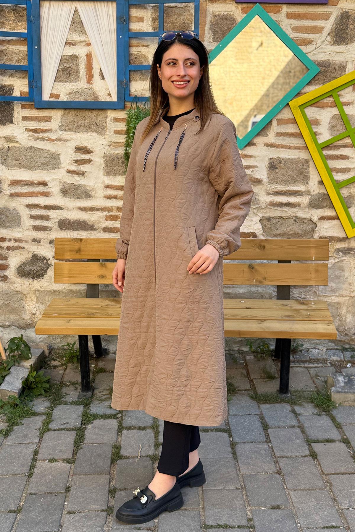 Damla Desen İnce Kapitone Kap - VİZON