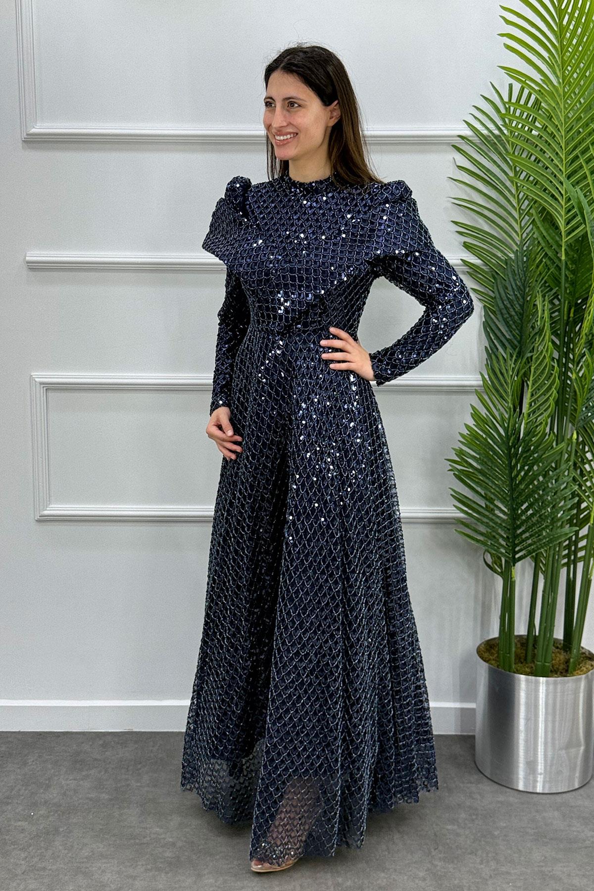 Gala Tesettür Abiye - LACİVERT