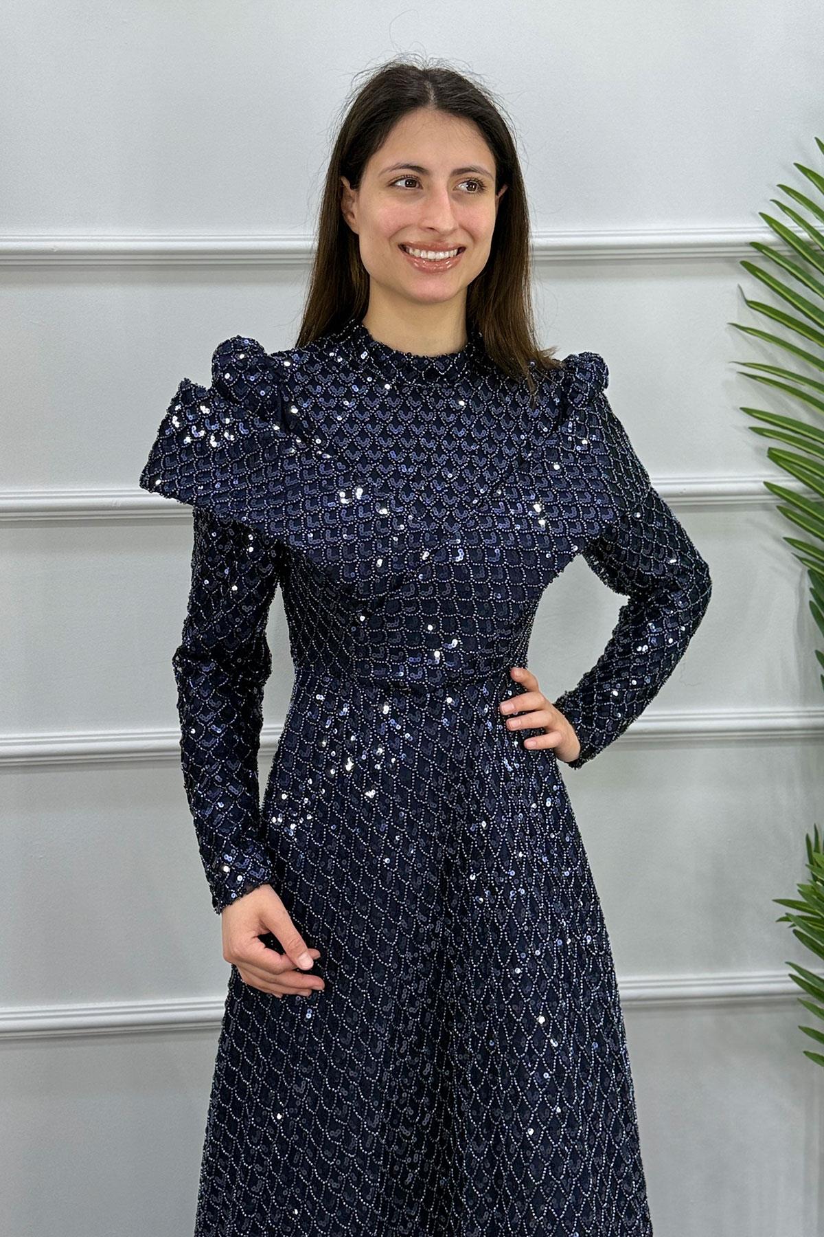 Gala Tesettür Abiye - LACİVERT