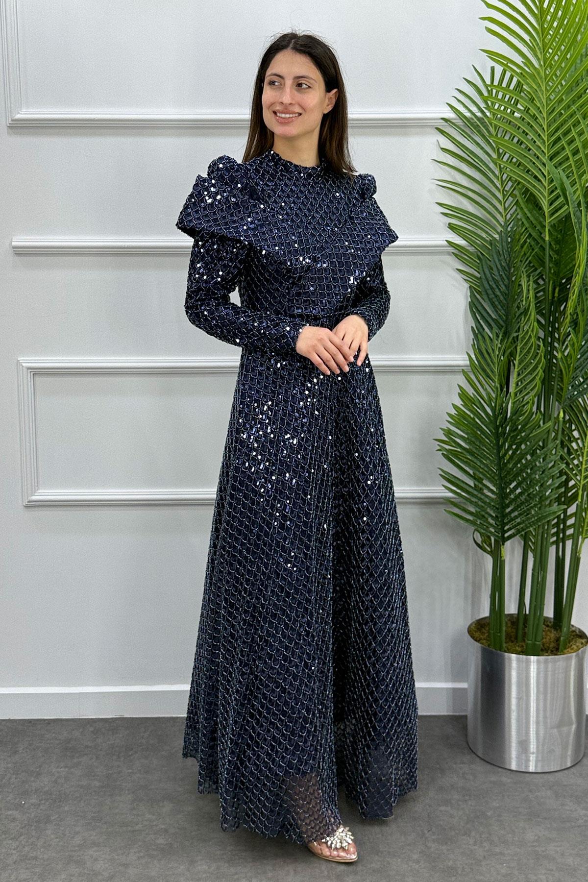 Gala Tesettür Abiye - LACİVERT