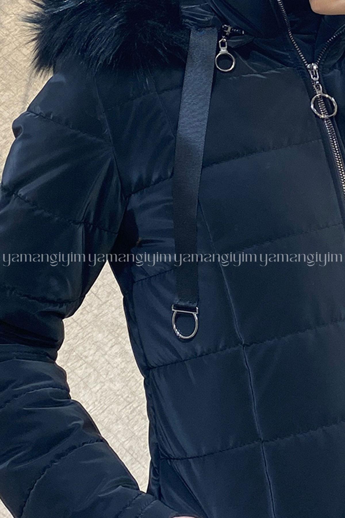 7300 PANOVA KAPİTONE KABAN - SİYAH