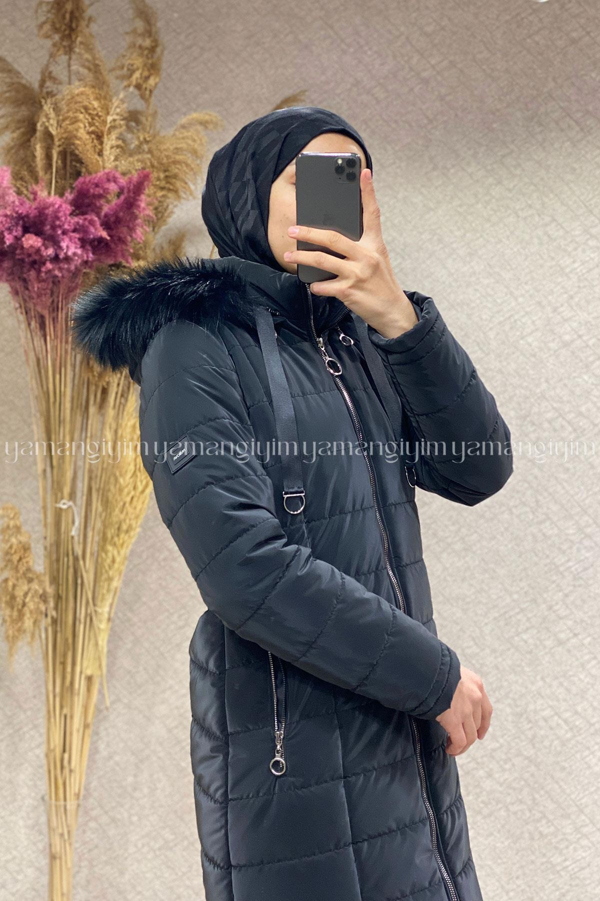 7300 PANOVA KAPİTONE KABAN - SİYAH