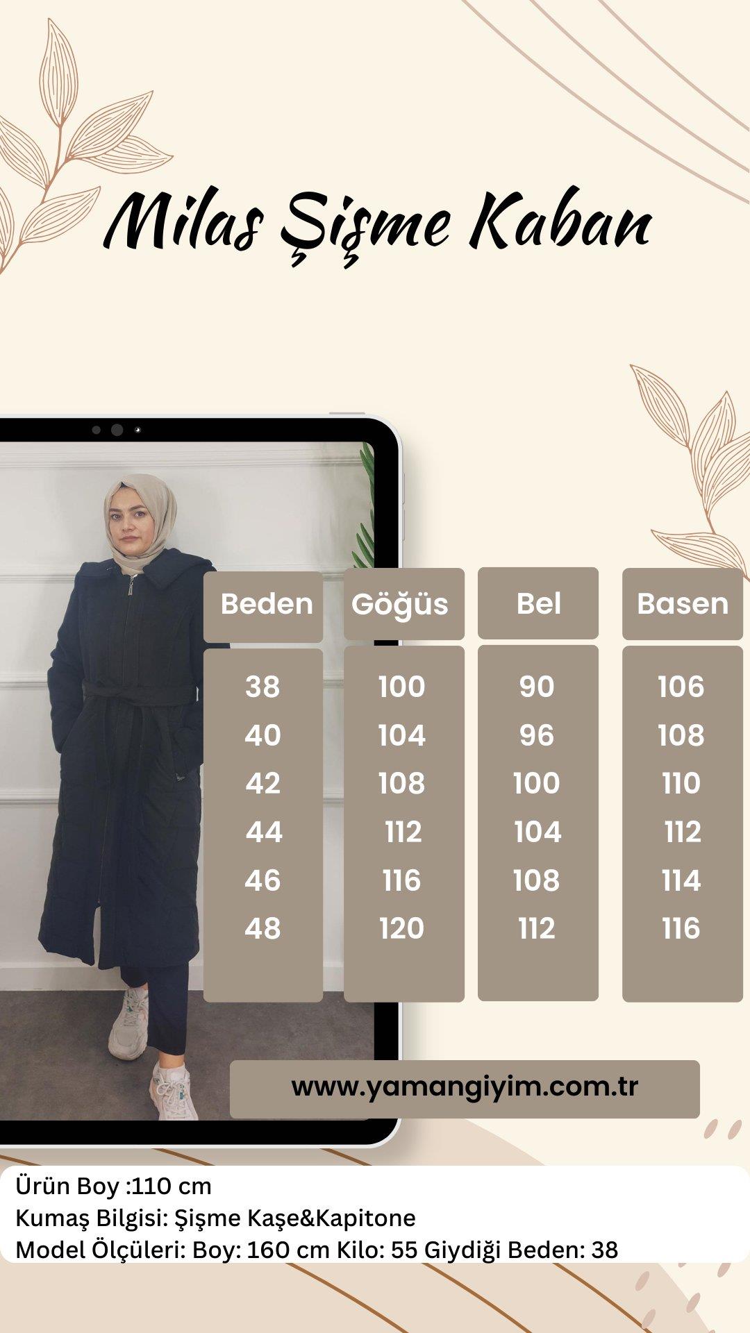 8201 MİLAS ŞİŞME KABAN - Siyah