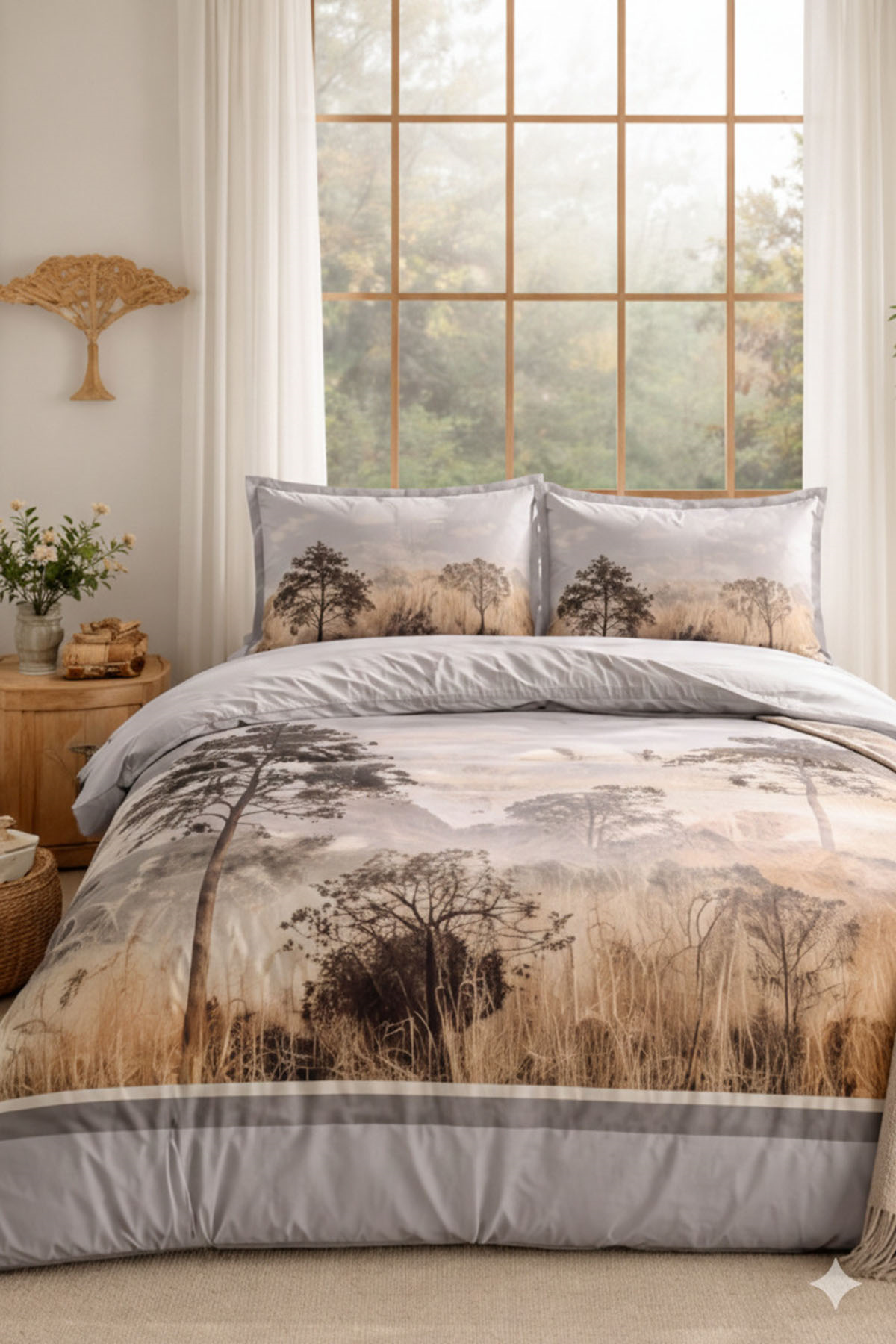 Özdilek Antico Scenery Nevresim Takımı Çift Kişilik - GRİ