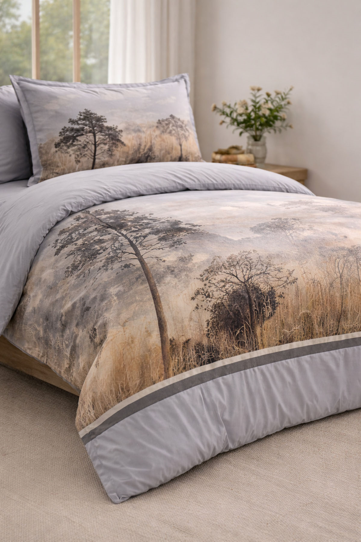 Özdilek Antico Scenery Nevresim Takımı Çift Kişilik - GRİ